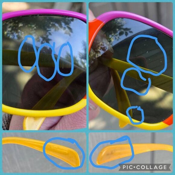 70s Ray-Ban B&L Chandra Rare Neon Tricolor Colorblock Round G-15 Sunglasses. - Picture 9 of 9